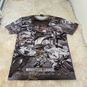 Isle of Man AOP All Over Print Road Racing Legends T Shirt Size XL